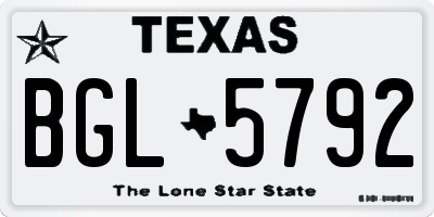 TX license plate BGL5792