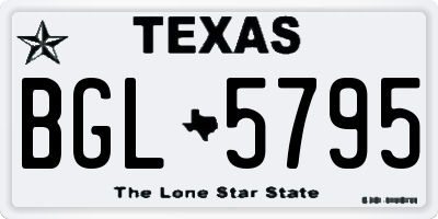 TX license plate BGL5795