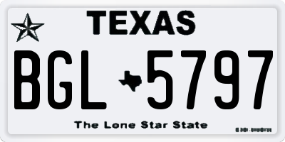 TX license plate BGL5797