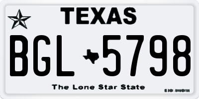 TX license plate BGL5798