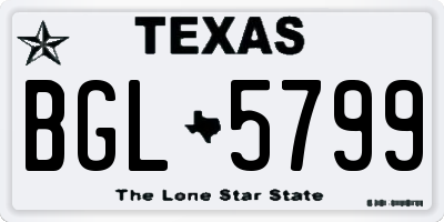 TX license plate BGL5799