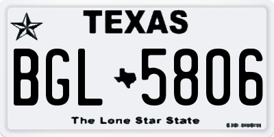 TX license plate BGL5806