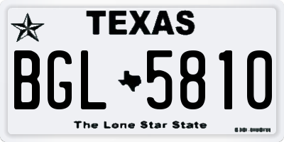 TX license plate BGL5810