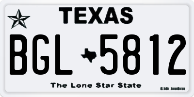 TX license plate BGL5812