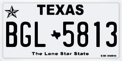 TX license plate BGL5813
