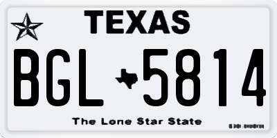 TX license plate BGL5814