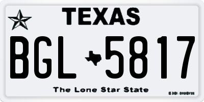 TX license plate BGL5817