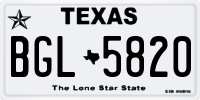 TX license plate BGL5820