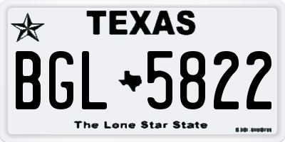 TX license plate BGL5822