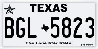 TX license plate BGL5823