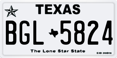 TX license plate BGL5824