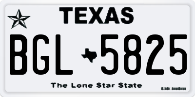 TX license plate BGL5825
