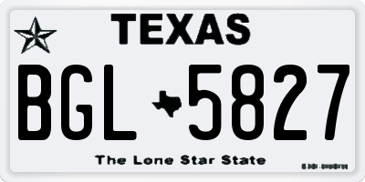 TX license plate BGL5827