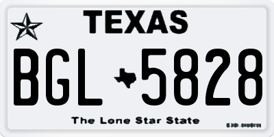 TX license plate BGL5828