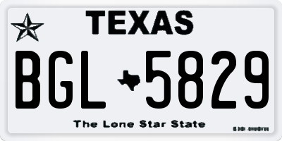TX license plate BGL5829