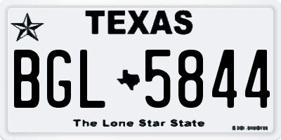 TX license plate BGL5844