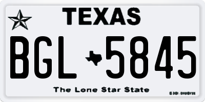 TX license plate BGL5845