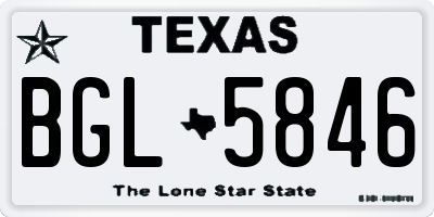 TX license plate BGL5846