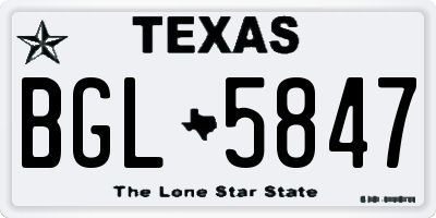 TX license plate BGL5847
