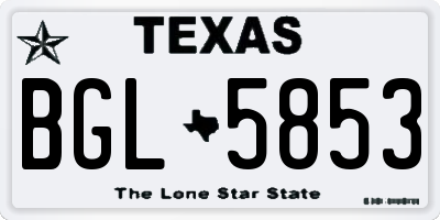 TX license plate BGL5853