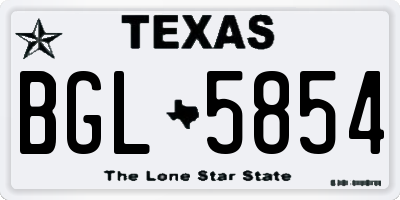 TX license plate BGL5854