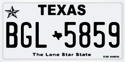 TX license plate BGL5859