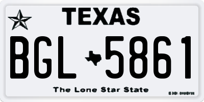 TX license plate BGL5861