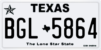 TX license plate BGL5864