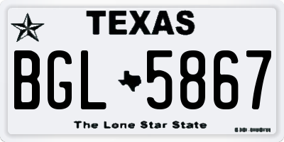 TX license plate BGL5867