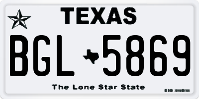 TX license plate BGL5869
