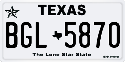 TX license plate BGL5870