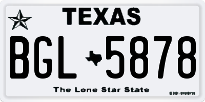 TX license plate BGL5878