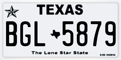 TX license plate BGL5879