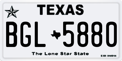 TX license plate BGL5880