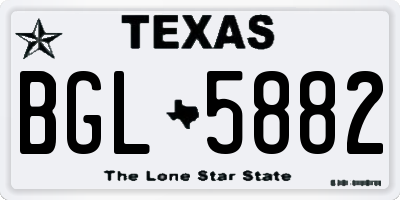 TX license plate BGL5882