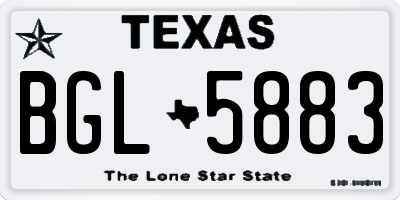 TX license plate BGL5883