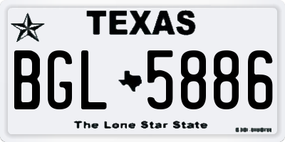 TX license plate BGL5886
