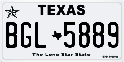TX license plate BGL5889
