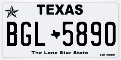 TX license plate BGL5890