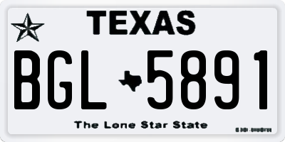 TX license plate BGL5891