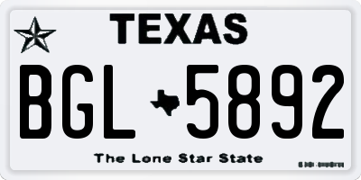 TX license plate BGL5892