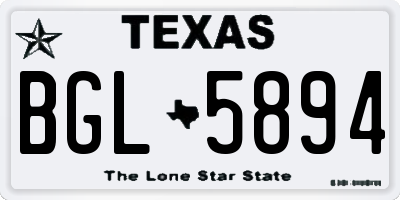 TX license plate BGL5894