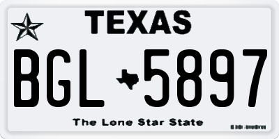 TX license plate BGL5897