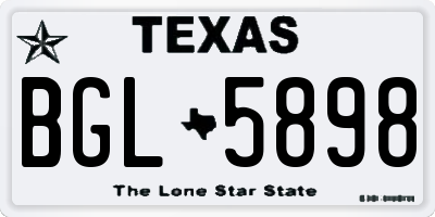 TX license plate BGL5898