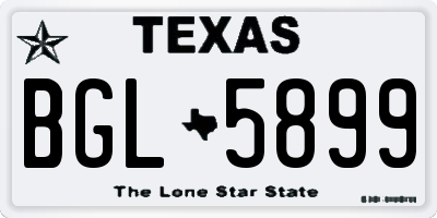 TX license plate BGL5899