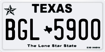 TX license plate BGL5900