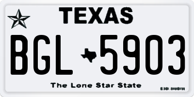 TX license plate BGL5903