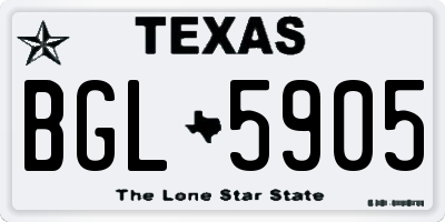TX license plate BGL5905