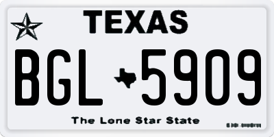TX license plate BGL5909
