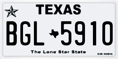 TX license plate BGL5910